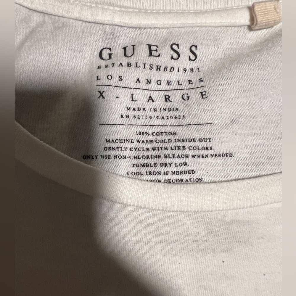 Guess T- shirt XL Cotton with bedazzled Animal Print. Gently used - Picture 3 of 4